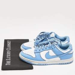 Air Jordans Blue/White Leather Jordan 1 Low White Ice Blue Sneakers Size 40