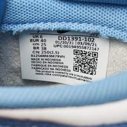 Air Jordans Blue/White Leather Jordan 1 Low White Ice Blue Sneakers Size 40