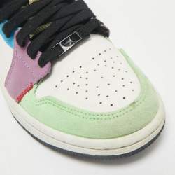 Air Jordan Multicolor Leather and Suede Jordan 1 Mid SE Lightblub Sneakers Size 36