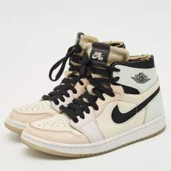 Pre Owned Air Jordans Multicolor Leather Jordan 1 High Zoom Air CMFT Easter Sneakers Size 38.5
