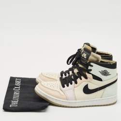 Pre Owned Air Jordans Multicolor Leather Jordan 1 High Zoom Air CMFT Easter Sneakers Size 38.5