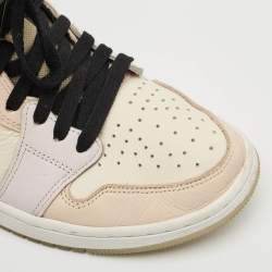 Pre Owned Air Jordans Multicolor Leather Jordan 1 High Zoom Air CMFT Easter Sneakers Size 38.5