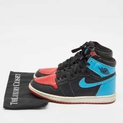 Pre Owned Air Jordans Multicolor Leather Jordan 1 Retro High NC to Chi Sneakers Size 41