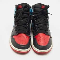 Pre Owned Air Jordans Multicolor Leather Jordan 1 Retro High NC to Chi Sneakers Size 41