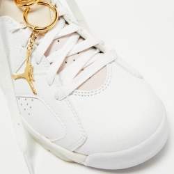 مملوكة مسبقًا Air Jordans White Leather Jordan 6 High Top Sneakers Size 40