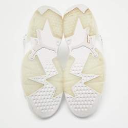 مملوكة مسبقًا Air Jordans White Leather Jordan 6 High Top Sneakers Size 40