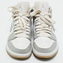 Pre Owned Air Jordans Multicolor Leather Air Jordan 1 High Top Sneakers Size 36.5