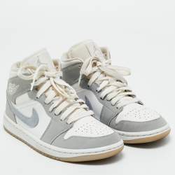 Pre Owned Air Jordans Multicolor Leather Air Jordan 1 High Top Sneakers Size 36.5