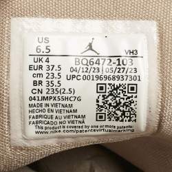 Pre Owned Air Jordans Multicolor Leather Jordan 1 Mid SE Desert Sail Sneakers Size 37.5