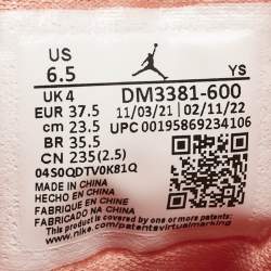 Pre Owned Air Jordans Multicolor Leather Jordan 1 Mid SE Rush Orange Crimson Bliss Sneakers Size 37.5