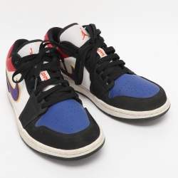 Pre Owned Air Jordans Multicolor Leather Air Jordan 1 SE Lace Up Sneakers Size 40.5