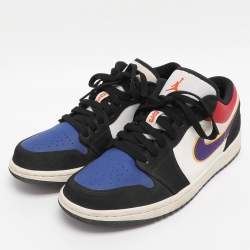 Pre Owned Air Jordans Multicolor Leather Air Jordan 1 SE Lace Up Sneakers Size 40.5