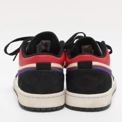 Pre Owned Air Jordans Multicolor Leather Air Jordan 1 SE Lace Up Sneakers Size 40.5