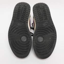 Pre Owned Air Jordans Multicolor Leather Air Jordan 1 SE Lace Up Sneakers Size 40.5