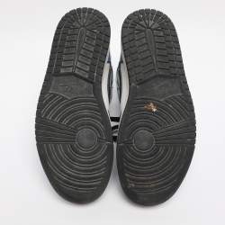 Pre Owned Air Jordans Tricolor Patent and Leather Air Jordan 1 Mid Signal Blue Sneakers Size 41