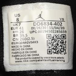 Pre Owned Air Jordans Tricolor Patent and Leather Air Jordan 1 Mid Signal Blue Sneakers Size 41