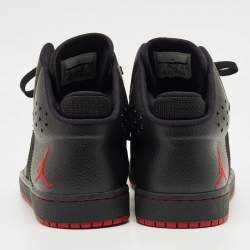 Pre Owned حذاء رياضي أير جوردان 1 عنق عالي جلد وشبكي أسود مقاس 43