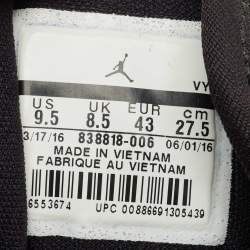 Pre Owned حذاء رياضي أير جوردان 1 عنق عالي جلد وشبكي أسود مقاس 43