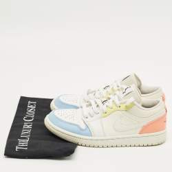 Pre Owned Air Jordans Multicolor Leather Air Jordan 1 Low Top Sneakers Size 38
