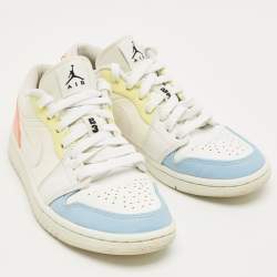 Pre Owned Air Jordans Multicolor Leather Air Jordan 1 Low Top Sneakers Size 38