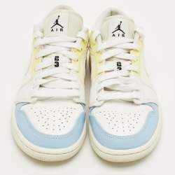 Pre Owned Air Jordans Multicolor Leather Air Jordan 1 Low Top Sneakers Size 38