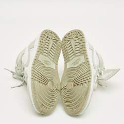 Pre Owned Air Jordans Green/White Leather Jordan 1 Retro High OG Seafoam Sneakers Size 37.5