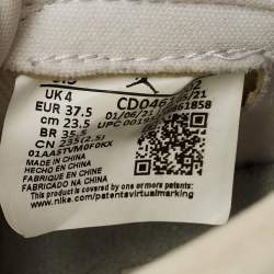 Pre Owned Air Jordans Green/White Leather Jordan 1 Retro High OG Seafoam Sneakers Size 37.5