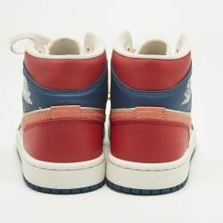 Pre Owned Air Jordans Multicolor Leather Air Jordan 1 High Top Sneakers Size 38.5