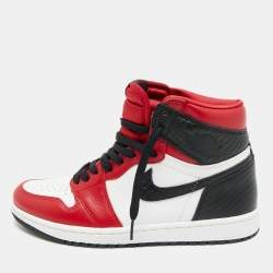 Pre Owned Air Jordans Multicolor Leather Jordan 1 Retro High Chicago Sneakers Size 40.5