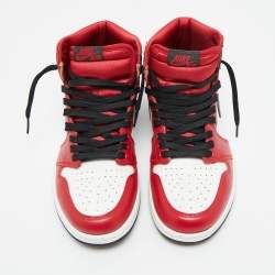 Pre Owned Air Jordans Multicolor Leather Jordan 1 Retro High Chicago Sneakers Size 40.5