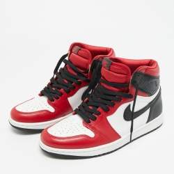Pre Owned Air Jordans Multicolor Leather Jordan 1 Retro High Chicago Sneakers Size 40.5