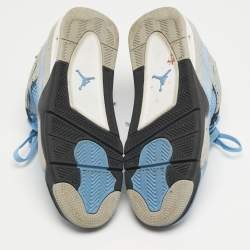 مملوكة مسبقًا حذاء رياضي نايك اير جوردن جوردن 4 ريترو ميد نايت نيفي جلد أبيض مقاس 41