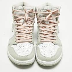 Pre Owned حذاء رياضي آير جوردانز جلد جوردان 1 ريترو عنق مرتفع أبيض/موف مقاس 39