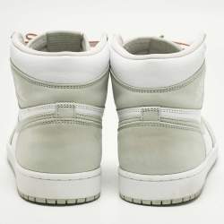 Pre Owned حذاء رياضي آير جوردانز جلد جوردان 1 ريترو عنق م�رتفع أبيض/موف مقاس 39