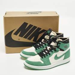 Pre Owned حذاء رياضي إير جوردان تشينيل أخضر/أبيض جلد مبيض تركواز مقاس 35.5