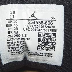 Pre Owned Air Jordans jordan 1 Size 45 Red/Black Leather Lace Up Sneakers