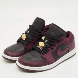 مملوكة مسبقًا Air Jordans Jordan 1 Dark Beetroot Size 44.5 Burgundy/Black Leather and Satin Low Top Sneakers