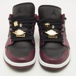 مملوكة مسبقًا Air Jordans Jordan 1 Dark Beetroot Size 44.5 Burgundy/Black Leather and Satin Low Top Sneakers