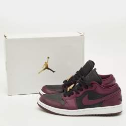 مملوكة مسبقًا Air Jordans Jordan 1 Dark Beetroot Size 44.5 Burgundy/Black Leather and Satin Low Top Sneakers