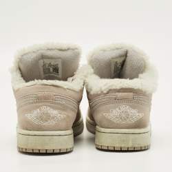 Pre Owned حذاء رياضي آير جوردانز 1 هايتوب جلد أسود/أخضر داكن مقاس 42.5