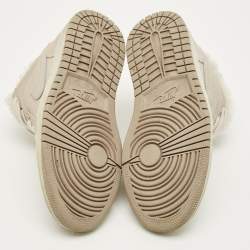 Pre Owned حذاء رياضي آير جوردانز 1 هايتوب جلد أسود/أخضر داكن مقاس 42.5