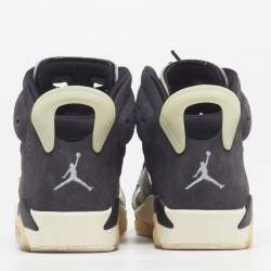 مملوكة مسبقًا Air Jordans Jordan 6 Retro Tech Chrome Size 37.5 Grey Suede and PVC High Top Sneakers