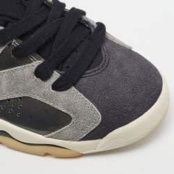 مملوكة مسبقًا Air Jordans Jordan 6 Retro Tech Chrome Size 37.5 Grey Suede and PVC High Top Sneakers