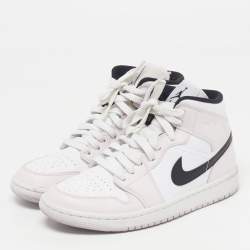 Pre Owned Air Jordans Jordan 1 Barely Rose Size 38.5 Multicolor Leather Mid Top Sneakers