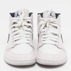 Pre Owned Air Jordans Jordan 1 Barely Rose Size 38.5 Multicolor Leather Mid Top Sneakers