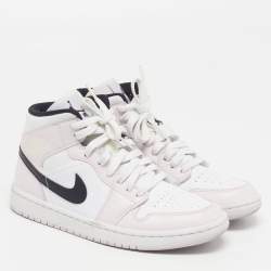 Pre Owned Air Jordans Jordan 1 Barely Rose Size 38.5 Multicolor Leather Mid Top Sneakers