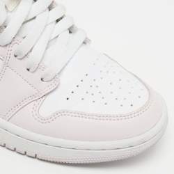 Pre Owned Air Jordans Jordan 1 Barely Rose Size 38.5 Multicolor Leather Mid Top Sneakers