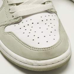 Pre Owned Air Jordans Jordan 1 Retro OG Seafoam Size 38 Green/White Nubuck and Leather High Top Sneakers