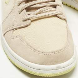 Pre Owned Air Jordans Jordan 1 Zoom Air CMFT Lemon Twist Size 38 Beige/Yellow Suede and Rubber High Top Sneakers