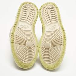 Pre Owned Air Jordans Jordan 1 Zoom Air CMFT Lemon Twist Size 38 Beige/Yellow Suede and Rubber High Top Sneakers